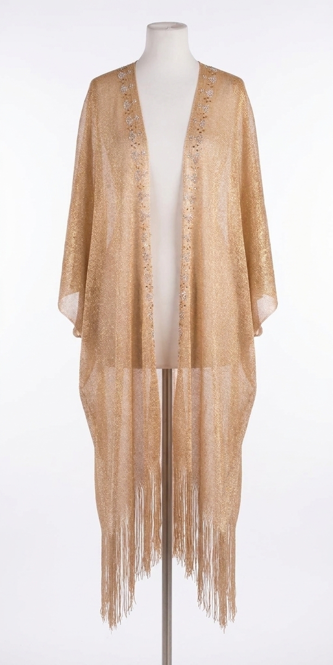 NEW GIGI MODA spiaggia open front kimono in gold